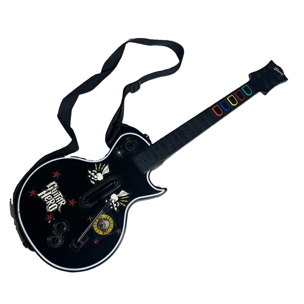 XBOX 360 Wireless Gibson Les Paul Guitar Hero Controller Red Octane Guns N Roses